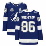NIKITA KUCHEROV Autographed Lightning Stanley Cup Authentic Jersey FANATICS