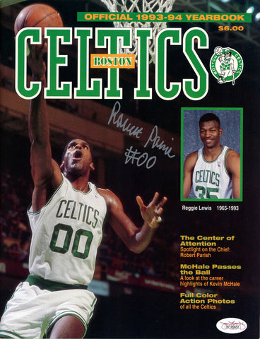 Robert Parish Autographed Boston Celtics 1993 Yearbook Magazine JSA 38252