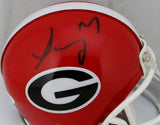 Sony Michel Autographed Georgia Bulldogs Mini Helmet- JSA W Auth *Black