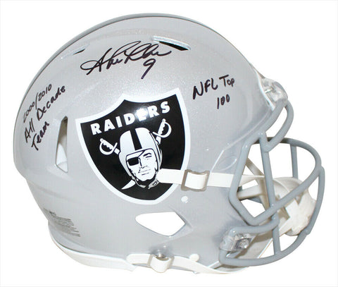 Shane Lechler Signed Oakland Raiders Authentic Speed Helmet 2 Insc BAS 34364