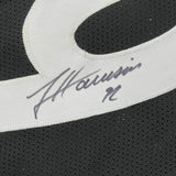 FRAMED Autographed/Signed JAMES HARRISON 33x42 Pittsburgh Black Jersey BAS COA