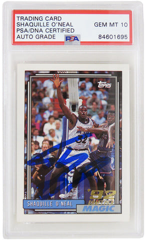 Shaquille O'Neal Autographed 1992-93 Topps Card #362 (PSA/DNA / Auto 10)