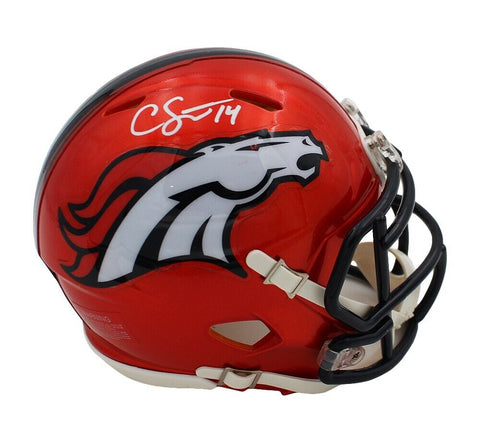 Courtland Sutton Signed Denver Broncos Speed Flash NFL Mini Helmet