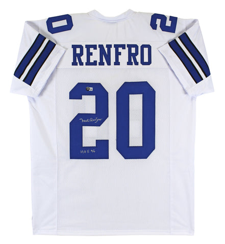 Mel Renfro "HOF 96" Authentic Signed White Pro Style Jersey BAS Witnessed