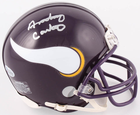 Anthony Carter Signed Vikings Mini-Helmet (Beckett COA & Denver Autographs COA)