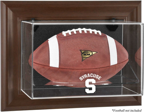 Syracuse Orange Brown Framed Present Logo Wall-Mountable Football Display Case