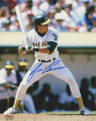 Jose Canseco Signed Oakland A's (Athletics) White Jersey Batting 8x10 - (SS COA)