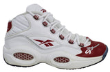 76ers Allen Iverson Signed White & Red Reebok Question Mid Shoes JSA Witness