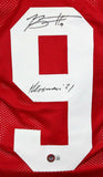 Bryce Young Autographed Crimson College Style Jersey w/Hesiman- Beckett W Holo