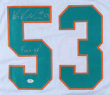 Kyle Van Noy Signed Miami Dolphins White Jersey Inscribed "Fins Up!" (PSA COA)