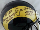 Marshall Faulk Autographed F/S ProLine Rams 00-16 TB Helmet W/ 6 Insc- JSA W Aut