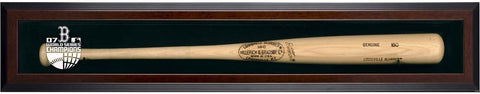 Red Sox 2007 World Series Champions Logo Brown Framed Single Bat Display Case