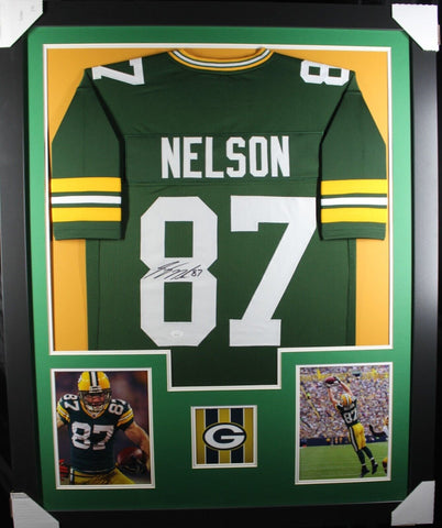 JORDY NELSON (Packers green TOWER) Signed Autographed Framed Jersey JSA
