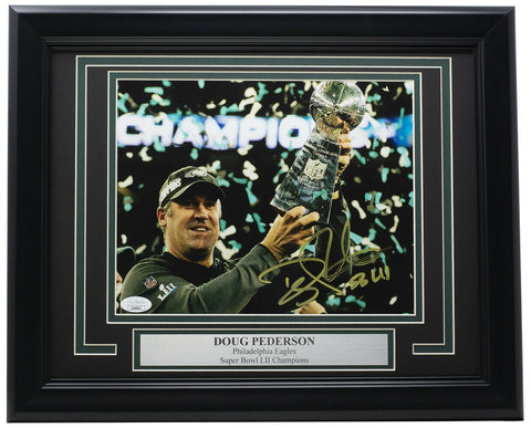 Doug Pederson Signed Framed Philadelphia Eagles 8x10 Photo SB LII JSA