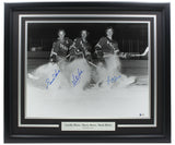 Gordie Howe Marty Howe Mark Howe Signed Framed Houston Aeros 16x20 Photo BAS