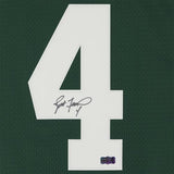 Framed Brett Favre Green Bay Packers Signed Green Proline Jersey