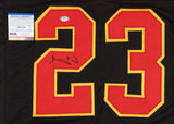 Barry Word Signed Kansas City Chiefs Black Jersey (PSA COA) 1990 1,000 Yd Rusher