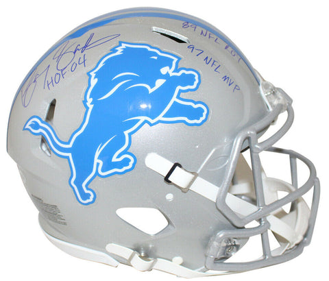 Barry Sanders Autographed Detroit Lions Authentic Speed Helmet 3 Insc BAS 27675