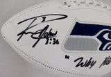 Russell Wilson Autographed Logo Football Seahawks Why Not You? RW Holo 37277