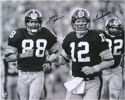 Terry Bradshaw & Lynn Swann Steelers Signed 16x20 Black & White Photograph