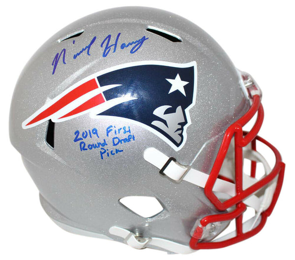 N'Keal Harry Signed New England Patriots Speed Replica Helmet 1st Rnd BAS 24281