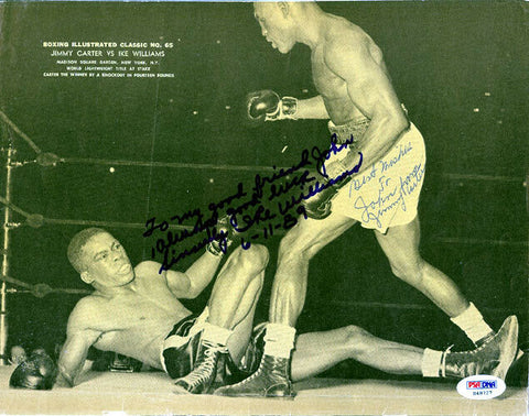 Ike Williams & Jimmy Carter Autographed Magazine Page Photo John PSA S48727
