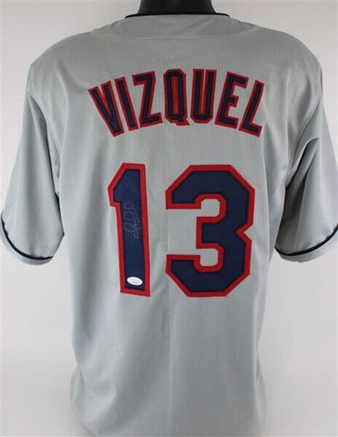 Omar Vizquel Signed Cleveland Indians Jersey (JSA COA) 3xAll Star Shortstop