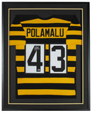 Troy Polamalu Signed Framed 36x42 Bumblebee Football Jersey BAS ITP