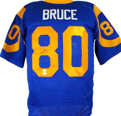 Isaac Bruce Autographed Blue Pro Style Jersey- Beckett Authenticated *8