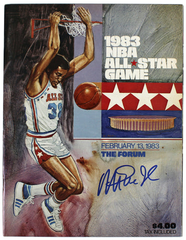 Lakers Magic Johnson Signed 1983 NBA All Star Game Program BAS Witness #WN87432