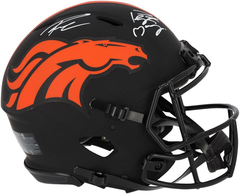 Peyton Manning and Russell Wilson Denver Broncos Signed Eclipse Alt Auth Helmet
