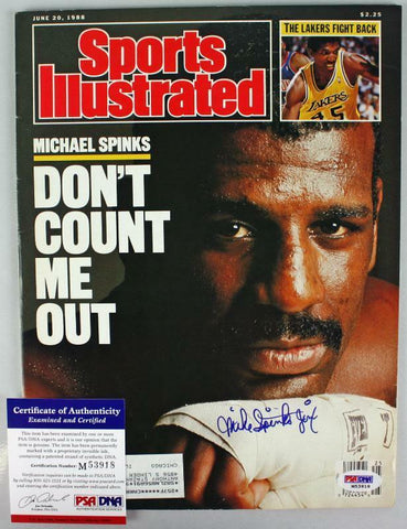 Boxing Michael Spinks Authentic Signed Sports Illustrated 1988 PSA/DNA #M53918