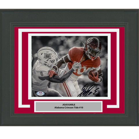 Framed Autographed/Signed JoJo Earle Alabama Crimson Tide 8x10 Photo PSA COA #1