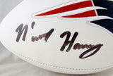 N'Keal Harry Autographed New England Patriots Logo Football- Beckett Auth *Black