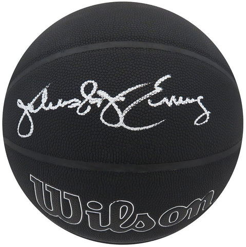 Julius "Dr. J' Erving Signed Wilson I/O Black 75th Ann. NBA Basketball -(SS COA)