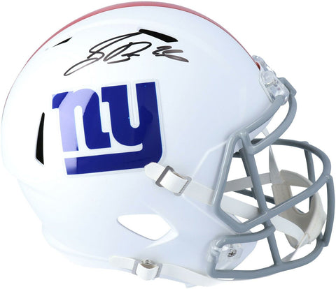 Saquon Barkley New York Giants Signed Flat White Alternate Replica Helmet