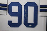 DEMARCUS LAWRENCE (Cowboys white TOWER) Signed Autographed Framed Jersey JSA