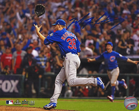 Mike Montgomery Signed Cubs 2016 World Series Celebration Glove Toss 8x10 Pho...