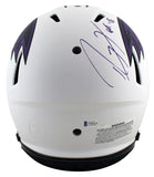 Ravens Ray Lewis HOF 18 Signed Lunar Full Size Speed Proline Helmet BAS Witness