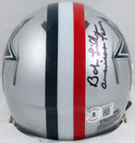 Bob Lilly Signed Cowboys 76 Speed Mini Helmet w/Americas Team-Beckett W Hologram