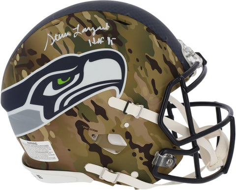 Steve Largent Seahawks Signed CAMO Alternate Authentic Helmet & "HOF 95" Insc
