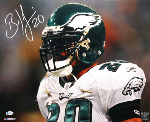 Brian Dawkins Autographed Eagles 16x20 White Jersey Photo- Beckett W Auth *White