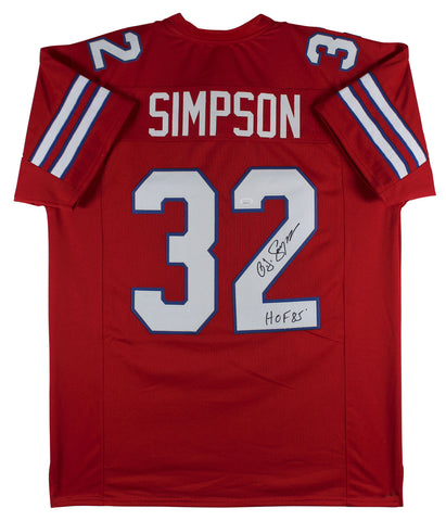 O.J. Simpson "HOF 85" Authentic Signed Red Pro Style Jersey JSA Witness