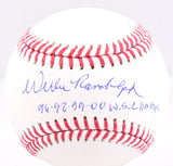 Willie Randolph Signed Rawlings OML Baseball w/96,98,99,00 WS Champs- Beckett W