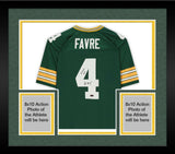 Frmd Brett Favre Packers Signed Green M&N Replica Jersey & "95 96 97 MVP" Insc