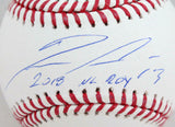 Ronald Acuna Autographed Rawlings OML Baseball w/ 2018 NL ROY/ # - Beckett W *Bl