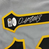 Framed Autographed/Signed Oneil Cruz 33x42 Pittsburgh Grey Jersey JSA COA