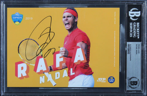 Rafael Nadal Authentic Signed 5x7 Promo Card Photo Autographed BAS Slabbed