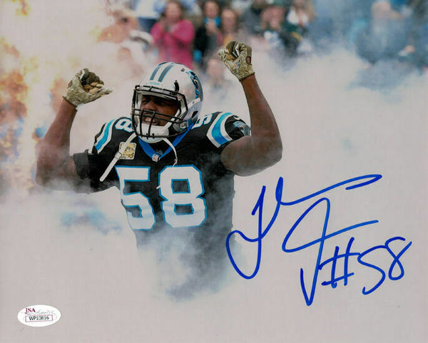 Thomas Davis Autographed/Signed Carolina Panthers 8x10 Photo JSA 10990
