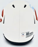 Justin Fields Autographed Bears Lunar Eclipse Mini Helmet Beckett QR WL62749